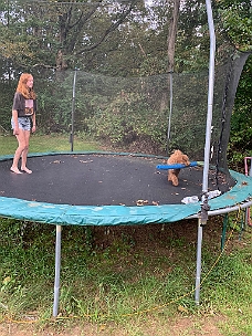IMG_3566 Emily And Benji Practice Trampoline Stunts